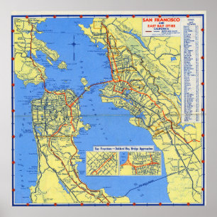 Póster Mapa Antiguo Detallado de San Francisco