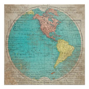 Póster Mapa Antiguo Vintage