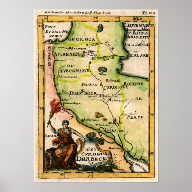 Póster Mapa armenio de 1684 (Frente)