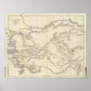 Póster Mapa Asia Menor