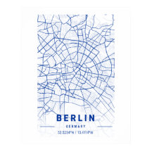 Mapa azul de Berlín Alemania