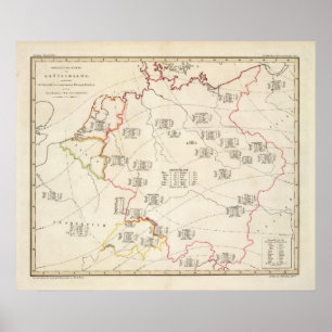 Póster Mapa botánico de Alemania