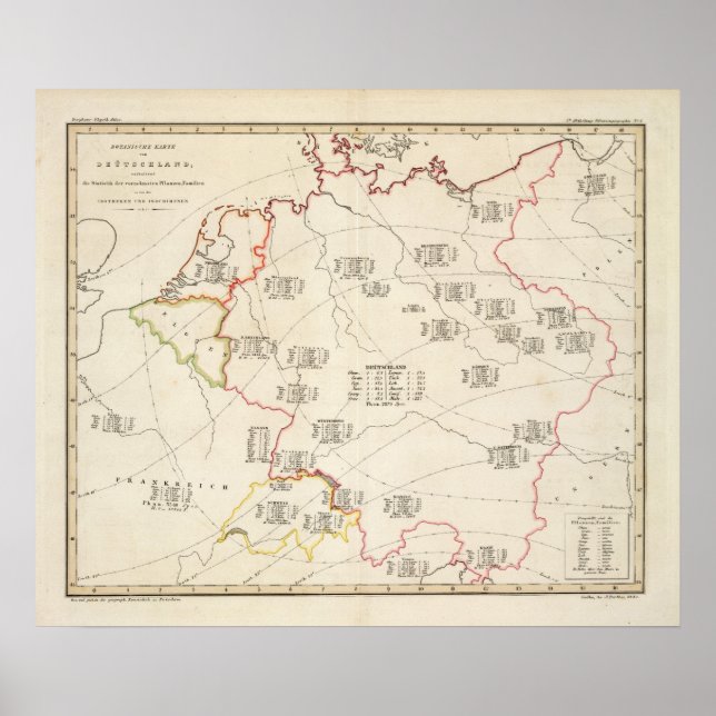 Póster Mapa botánico de Alemania (Frente)