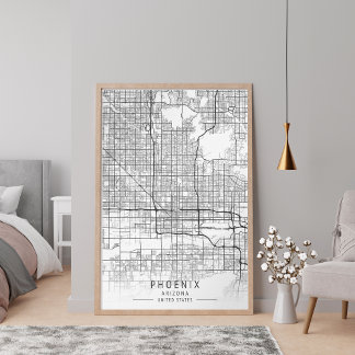 Póster Mapa callejero contemporáneo de Phoenix Arizona si