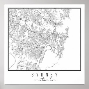 Póster Mapa callejero de Australia en Sydney