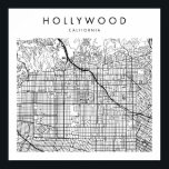 Póster Mapa callejero moderno mínimo de Hollywood Califor<br><div class="desc">Mapa callejero moderno mínimo de Hollywood California</div>