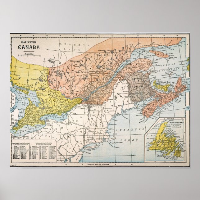 PÓSTER MAPA: CANADÁ ORIENTAL (Frente)