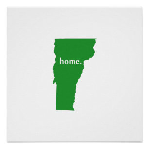 Póster Mapa casero del estado de la silueta de Vermont