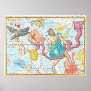 Póster Mapa celeste de 1801