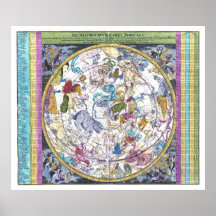 Mapa celeste Hemisférico Coeli Boreale