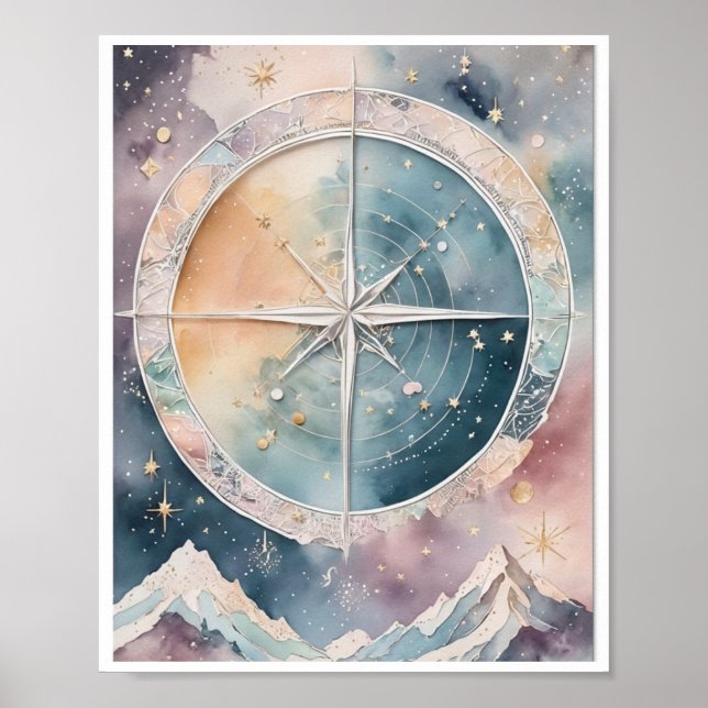 Póster Mapa celestial inspirado en Boho Poster del Wall A (Frente)