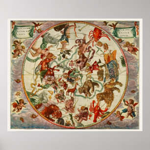 Póster Mapa Celestial Vintage