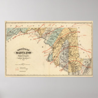Póster Mapa climatológico del estado de Maryland