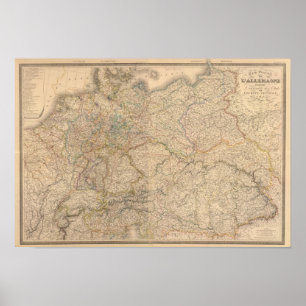 Póster Mapa compuesto de Alemania
