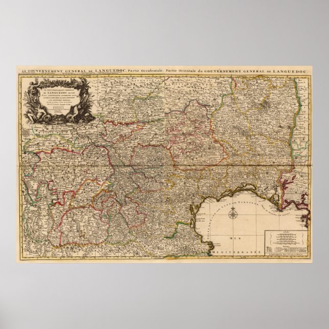 Póster Mapa compuesto de asentamientos franceses (Frente)