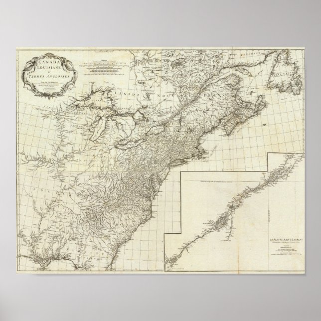 Póster Mapa compuesto de Canadá (Frente)