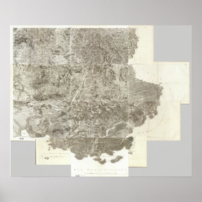 Póster Mapa compuesto de Francia (Frente)