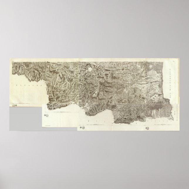 Póster Mapa compuesto de Francia (Frente)