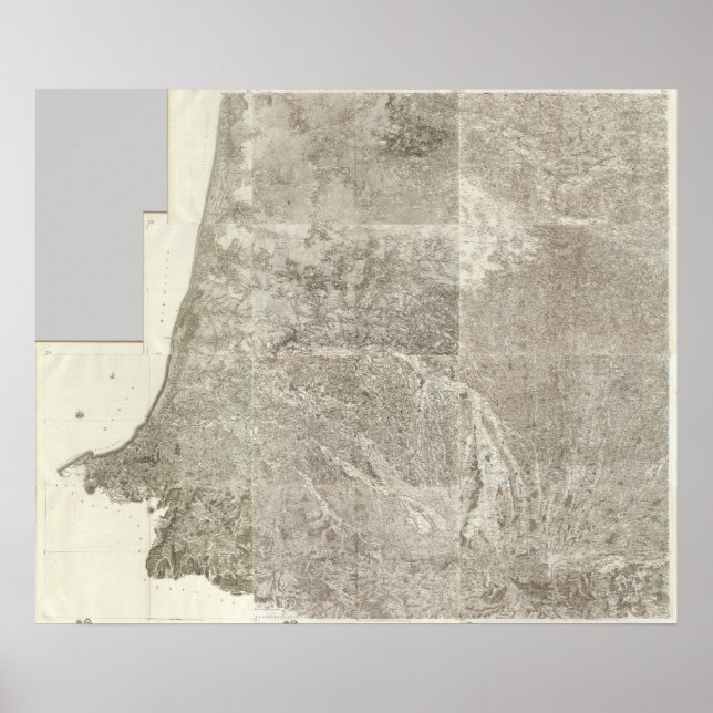 Póster Mapa compuesto de Francia 3 (Frente)