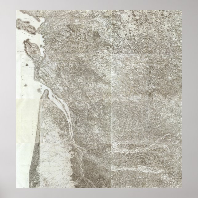 Póster Mapa compuesto de Francia 3 (Frente)