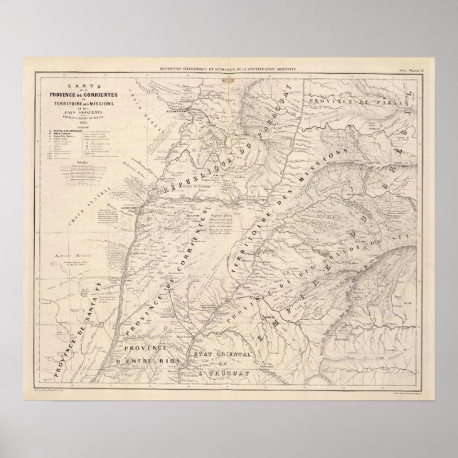 Póster Mapa, Corrientes Prov, Terr Mission (Frente)