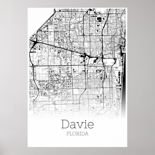 Póster Mapa Davie - Florida - Poster de Mapa de la Ciudad (Frente)