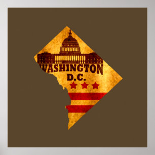 Póster mapa dc de washington
