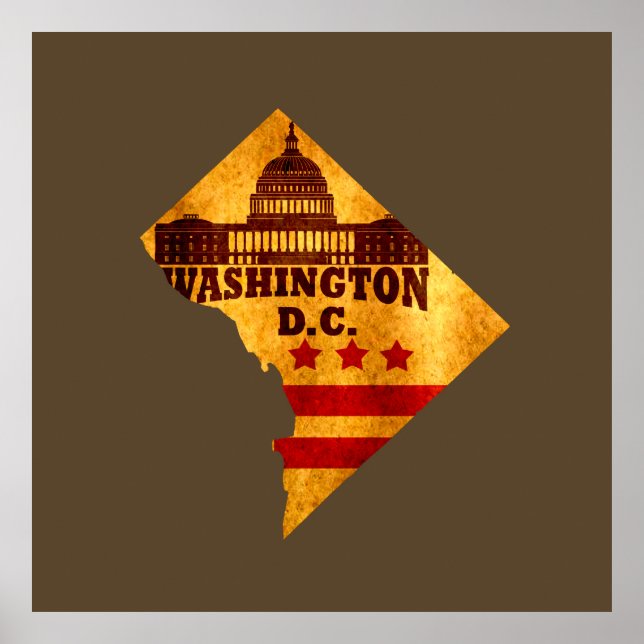 Póster mapa dc de washington (Frente)