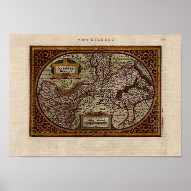 Póster Mapa de 1631: Geldria Ducatus por Mercator-Hondius (Frente)