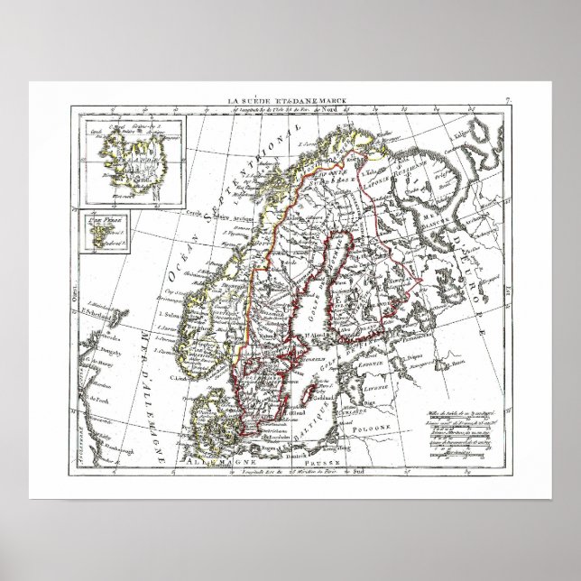 Póster Mapa de 1806 - La Ante en le Danemarck (Frente)