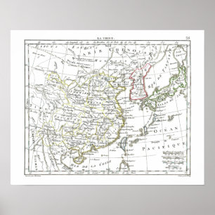 Póster Mapa de 1806 - La Chine