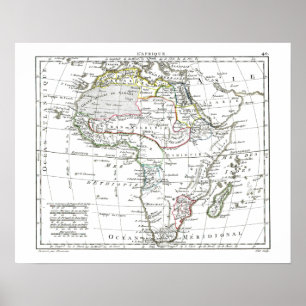 Póster Mapa de 1806 - L'Afrique