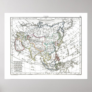 Póster Mapa de 1806 - L'Asie