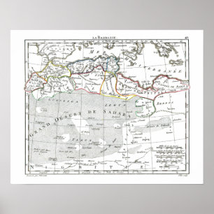 Póster Mapa de 1806 - L'Barbarie