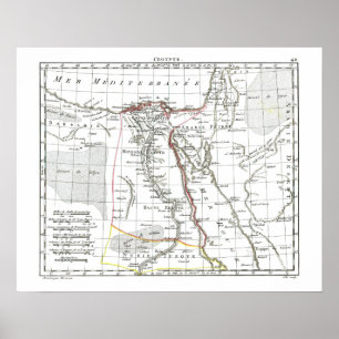 Póster Mapa de 1806 - L'Egypte