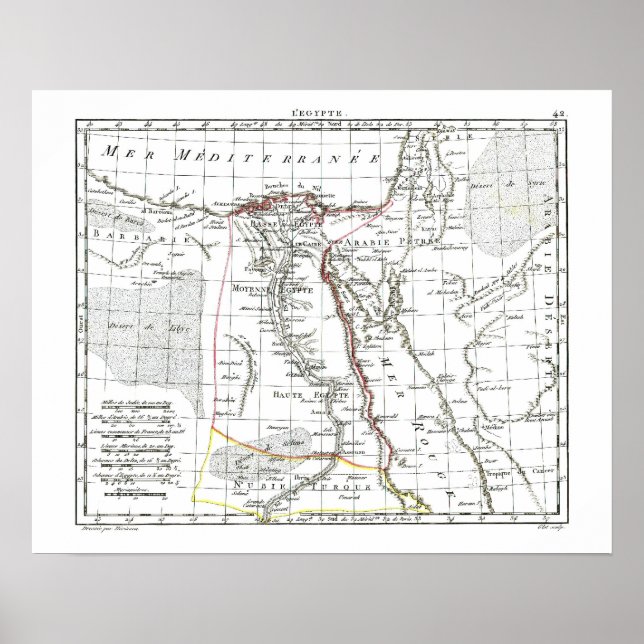 Póster Mapa de 1806 - L'Egypte (Frente)