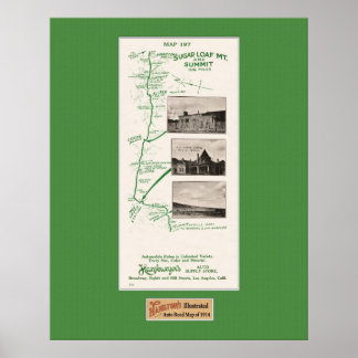 Póster Mapa de 1914, Pan de Azúcar en la cordillera de Cr