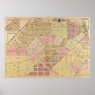 Póster Mapa de 1919 del American University Park, Washing