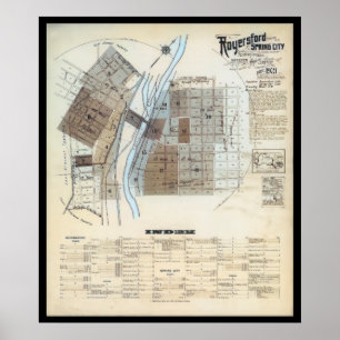 Póster Mapa de 1921 de Royersford Spring City PA