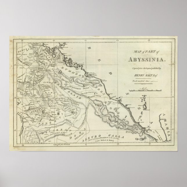 Póster Mapa de Abisinia (Frente)