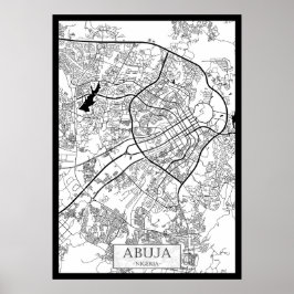 Póster Mapa de Abuja Nigeria