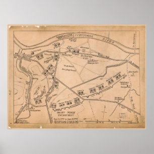 Póster Mapa de acampamiento de forja del valle (diciembre