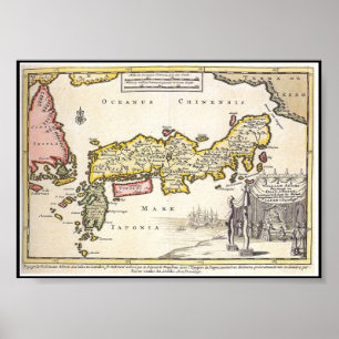 Póster Mapa de Adams Japón 1707