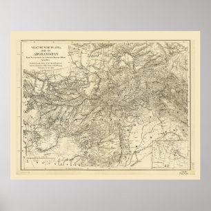 Póster Mapa de Afganistán (1878)