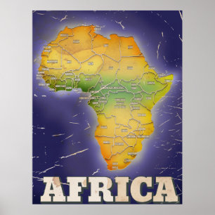 Póster Mapa de áfrica