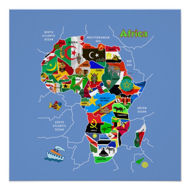 Póster Mapa de África (Anverso)
