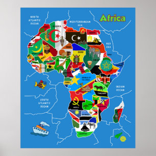 Póster Mapa de África