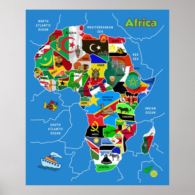 Póster Mapa de África (Frente)
