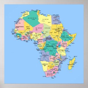 Póster Mapa de África