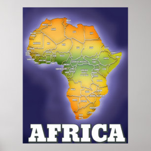 Póster Mapa de áfrica